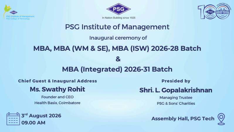 PSGIM Admissions Open